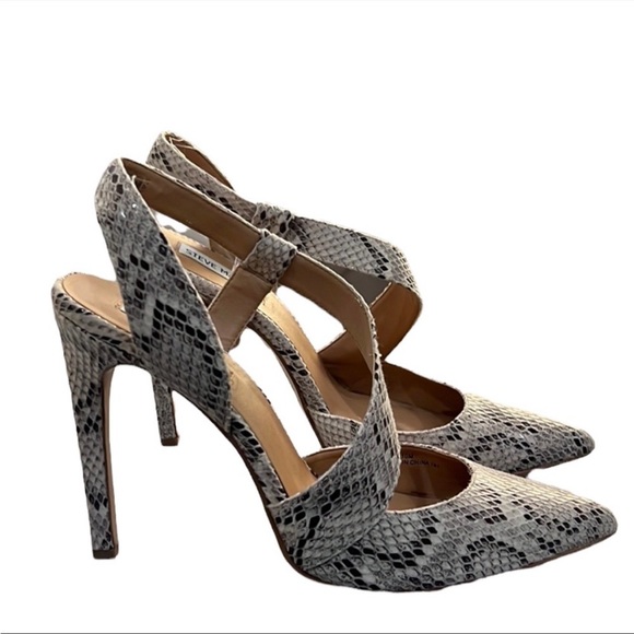 Steve Madden Pane Snakeskin Printed Strappy Heels Size 10 - Picture 1 of 9